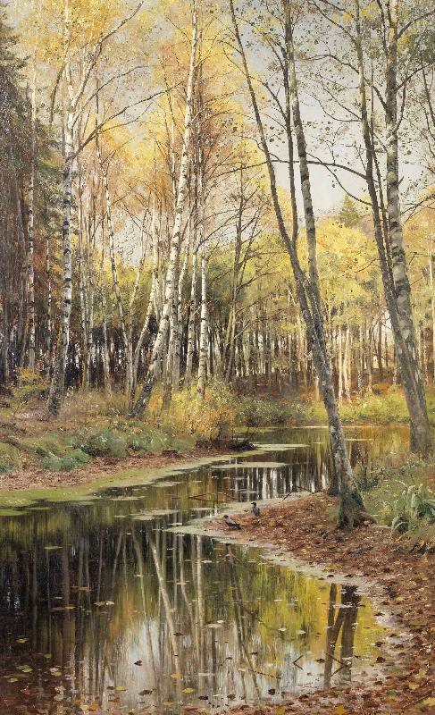 Peder Monsted Autumn in the birchwood